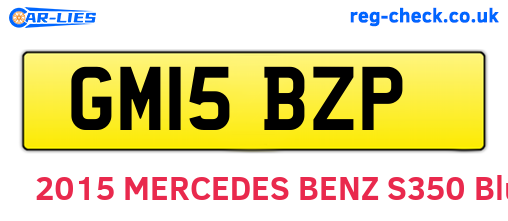 GM15BZP are the vehicle registration plates.