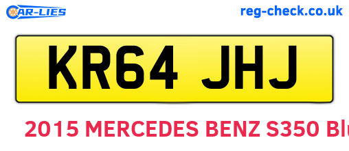 KR64JHJ are the vehicle registration plates.