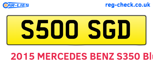 S500SGD are the vehicle registration plates.