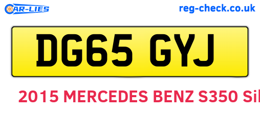 DG65GYJ are the vehicle registration plates.