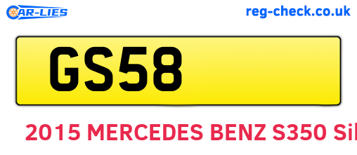 GS58 are the vehicle registration plates.