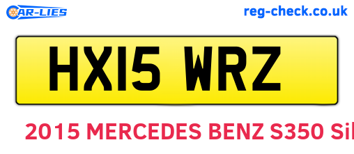 HX15WRZ are the vehicle registration plates.