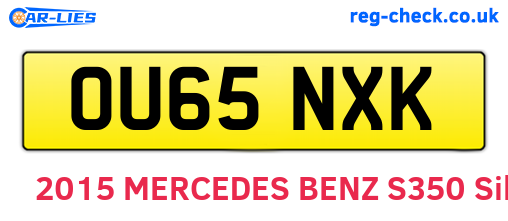 OU65NXK are the vehicle registration plates.