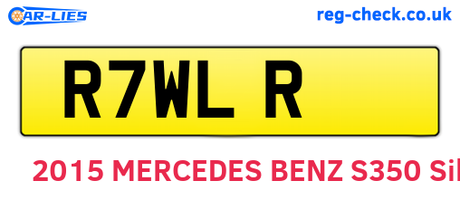 R7WLR are the vehicle registration plates.