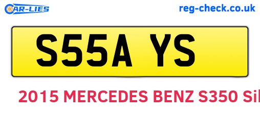 S55AYS are the vehicle registration plates.