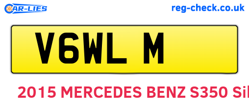 V6WLM are the vehicle registration plates.