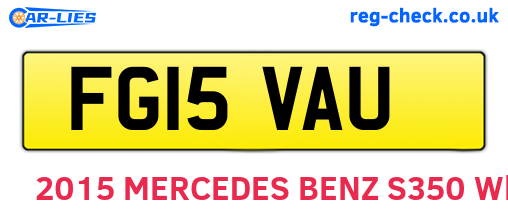 FG15VAU are the vehicle registration plates.