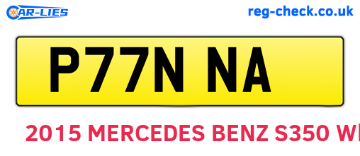 P77NNA are the vehicle registration plates.