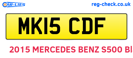 MK15CDF are the vehicle registration plates.