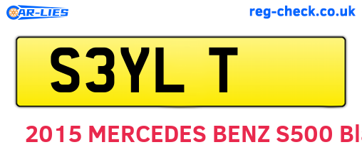 S3YLT are the vehicle registration plates.