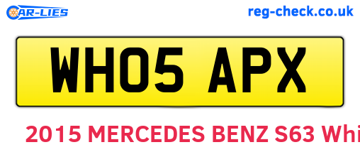 WH05APX are the vehicle registration plates.