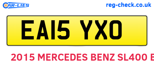EA15YXO are the vehicle registration plates.