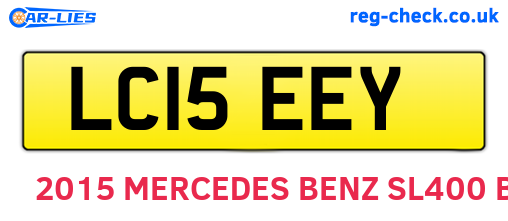 LC15EEY are the vehicle registration plates.