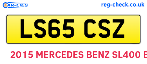 LS65CSZ are the vehicle registration plates.