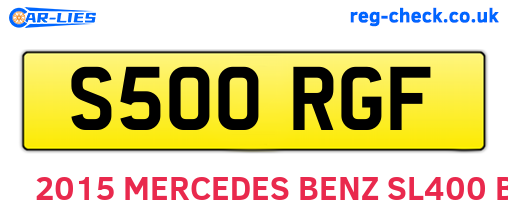 S500RGF are the vehicle registration plates.