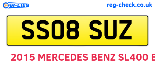 SS08SUZ are the vehicle registration plates.