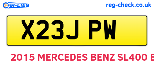 X23JPW are the vehicle registration plates.
