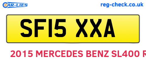 SF15XXA are the vehicle registration plates.