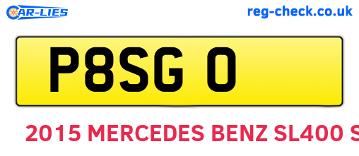 P8SGO are the vehicle registration plates.