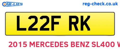 L22FRK are the vehicle registration plates.