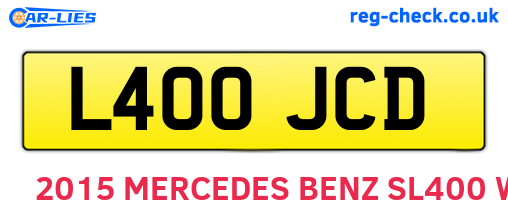 L400JCD are the vehicle registration plates.