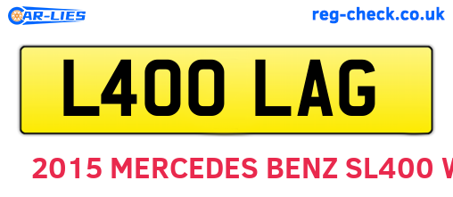 L400LAG are the vehicle registration plates.
