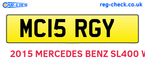 MC15RGY are the vehicle registration plates.