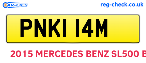 PNK114M are the vehicle registration plates.