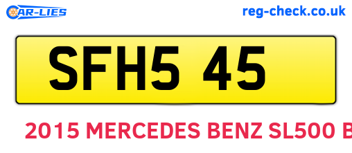 SFH545 are the vehicle registration plates.