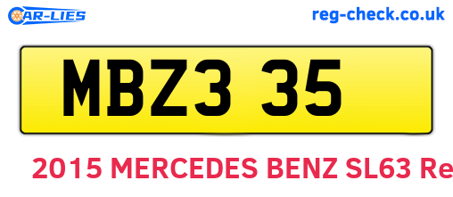 MBZ335 are the vehicle registration plates.