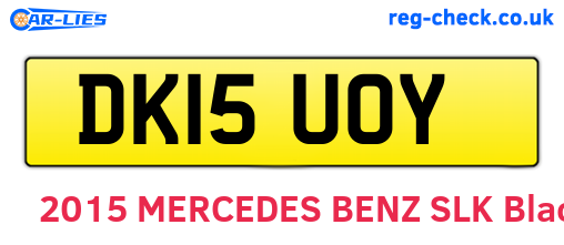 DK15UOY are the vehicle registration plates.