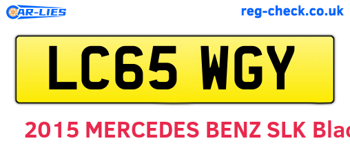 LC65WGY are the vehicle registration plates.