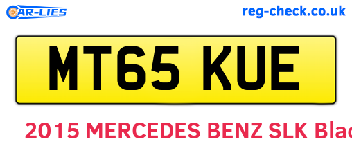 MT65KUE are the vehicle registration plates.