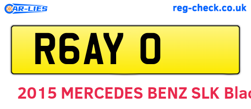 R6AYO are the vehicle registration plates.