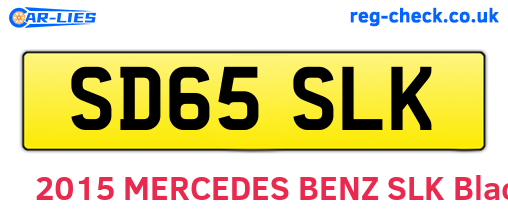 SD65SLK are the vehicle registration plates.