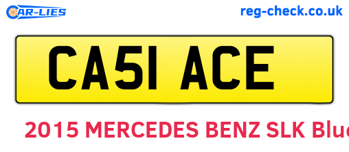 CA51ACE are the vehicle registration plates.