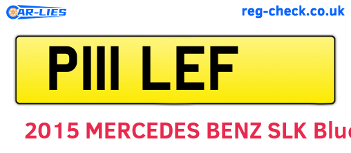 P111LEF are the vehicle registration plates.