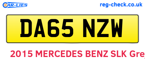DA65NZW are the vehicle registration plates.