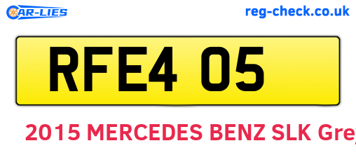 RFE405 are the vehicle registration plates.