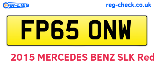 FP65ONW are the vehicle registration plates.