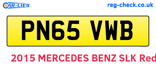 PN65VWB are the vehicle registration plates.