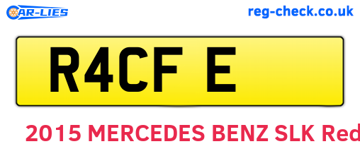 R4CFE are the vehicle registration plates.