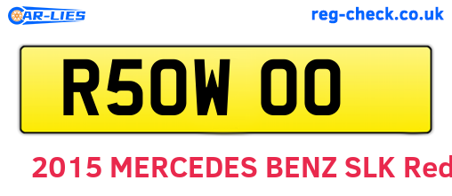 R50WOO are the vehicle registration plates.