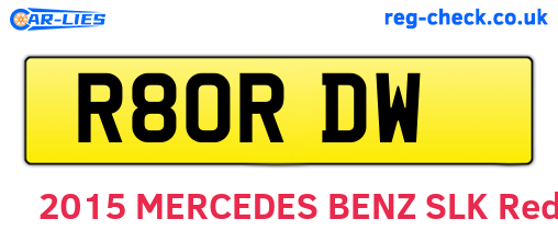 R80RDW are the vehicle registration plates.
