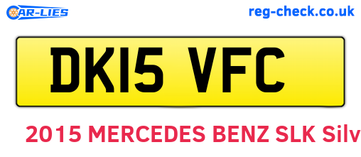 DK15VFC are the vehicle registration plates.