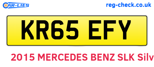 KR65EFY are the vehicle registration plates.
