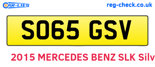 SO65GSV are the vehicle registration plates.