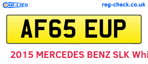 AF65EUP are the vehicle registration plates.