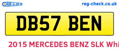 DB57BEN are the vehicle registration plates.