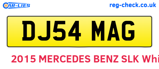 DJ54MAG are the vehicle registration plates.